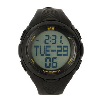 M-TAC® Uhr Tactical Mit Schrittzähler, schwarz auf weissem Hintergrund